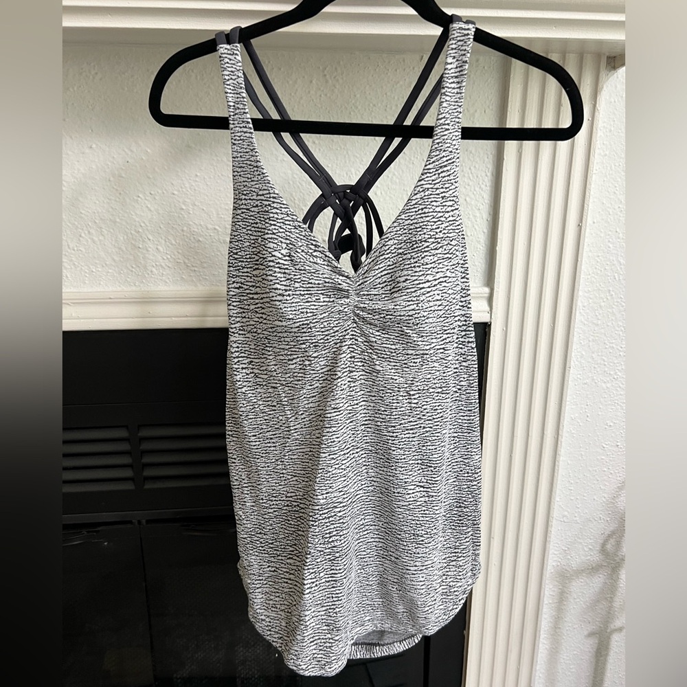 Women's Black and White Strappy Top